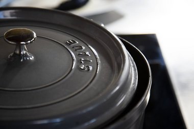 Put the lid on the pan, leaving it slightly open.