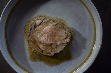 Enjoy the veal roulade.